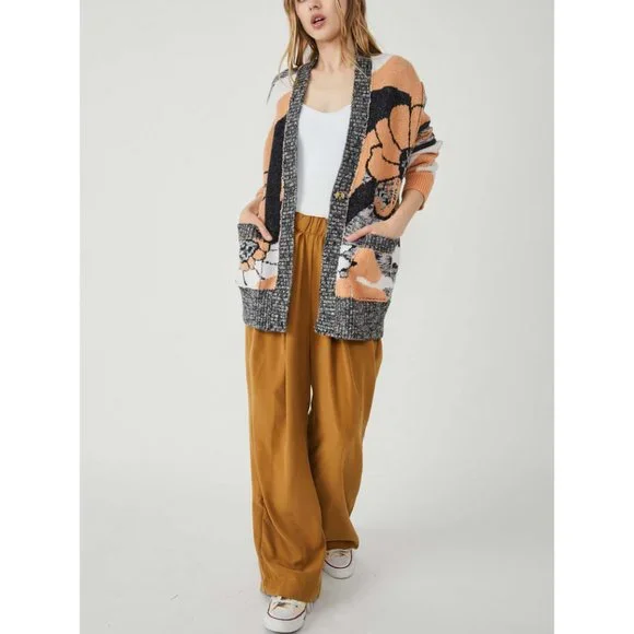 NWOT Free People August Cardi / Peach Petals Combo - Picture 5 of 6